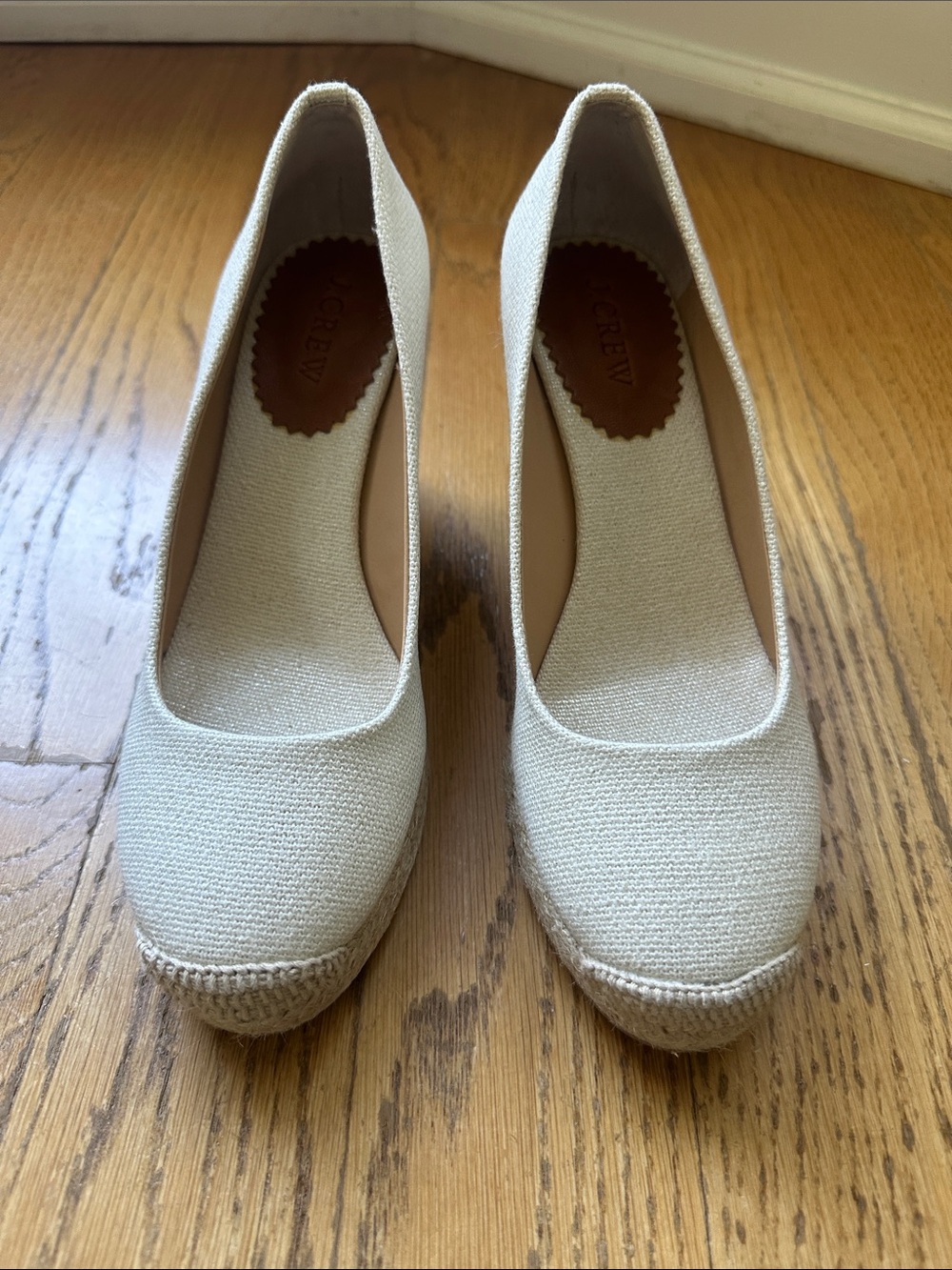 J. Crew Cream Espadrille Wedge Pumps